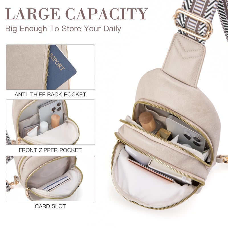 Viverte Crossbody Bags for Women Initial Sling Bag Cross Body Fanny Packs Personalized Gifts for Mom Women Wife (Cloud Gray-A) - Image 3