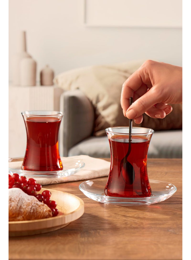 Paşabahçe Pasabahce Mis Tea Glass Set 170ml – 6 Piece Traditional Turkish Tea Glasses – Clear Slim Design – 1111662 - Image 1