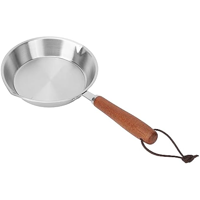 Zudoo Egg Pan Mini Nonstick Egg And Omelet Pan Stainless Steel Small Frying Pan Skillet Multipurpose Pan With Wooden Handle Cookware Designed For Eggs Pancakes Dishwasher Safe 16Cm - Image 2