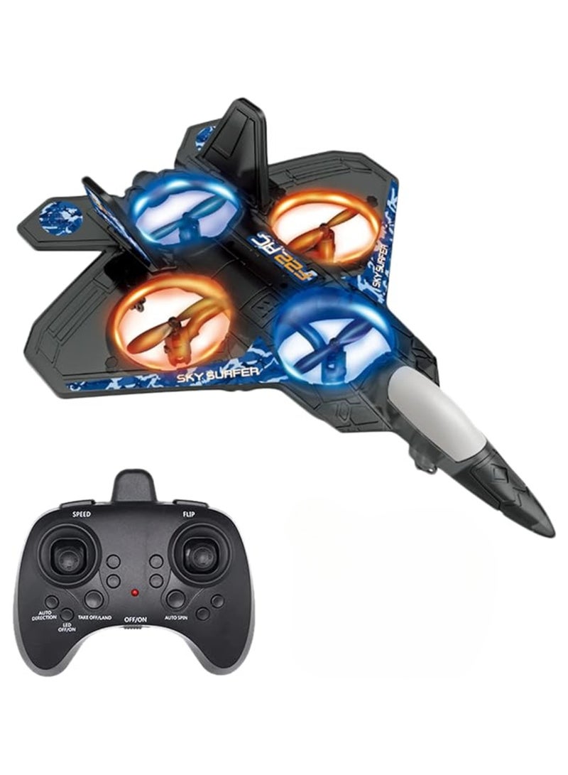 RC Plane Toy with Auto Hover – 6-Axis Gyro, 2.4GHz Remote Control Fighter Jet with 3D Flips, Easy Fly Function, Stunt Glider – EPP Foam Aircraft Drone for Adults (Black)  - Image 1