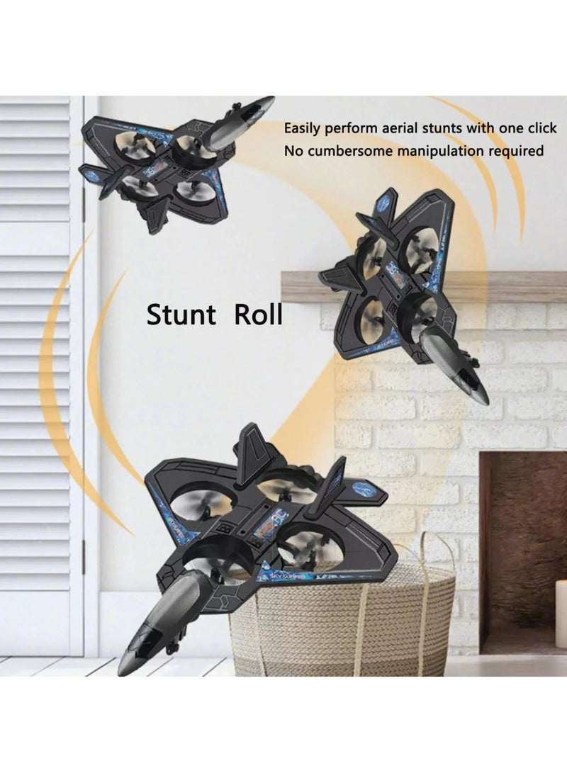 RC Plane Toy with Auto Hover – 6-Axis Gyro, 2.4GHz Remote Control Fighter Jet with 3D Flips, Easy Fly Function, Stunt Glider – EPP Foam Aircraft Drone for Adults (Black)  - Image 3