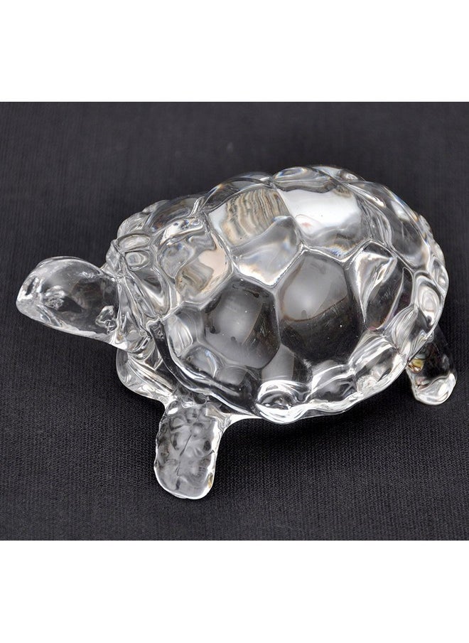 odishabazaar - odishabazaar Crystal Turtle Tortoise for Feng Shui and Vastu for Career and Luck Showpiece, Transparent, Standard (UZ- HOBW -5H79), 1 Piece - Image 1