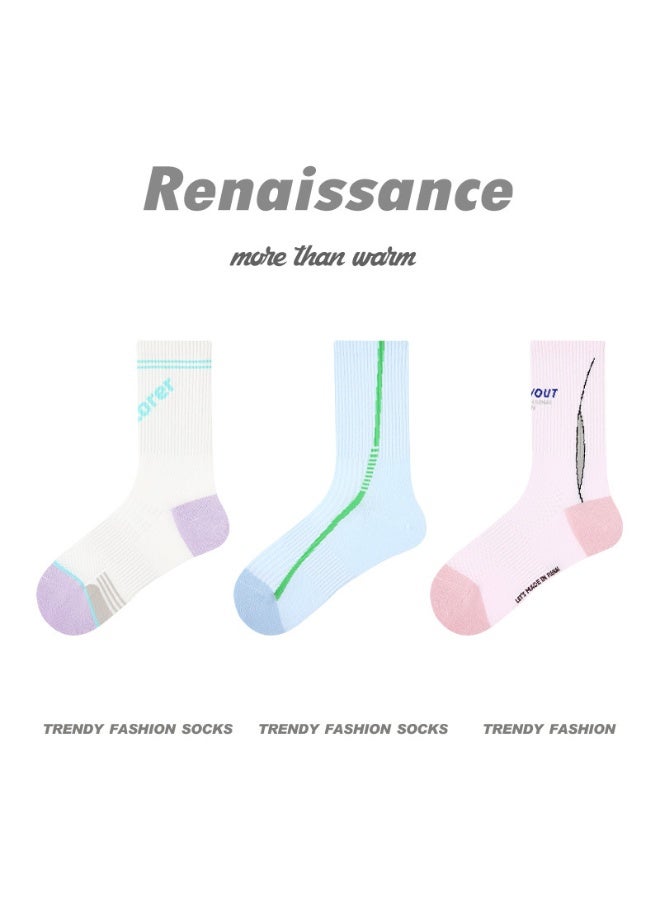 Fashion Anti Slip Breathable Sports Socks Three Piece Set