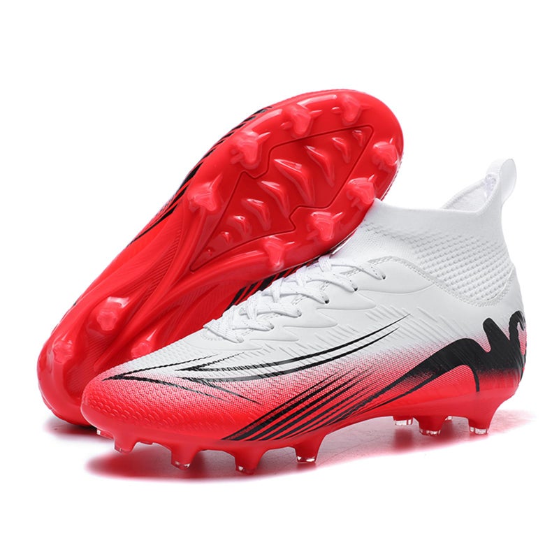 Up run Men's High Top Soccer Shoes FG Long Spikes Adult Football Shoes Lightweight Professional Athletic Training - Image 1