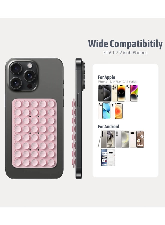 40 Grain Double Sided Silicone Suction Cup, Phone Suction Pad with Strong Adhesion, Silicone Grip for Selfies and Videos, Hands-Free Accessories for Phone Case, Light Pink - Image 2