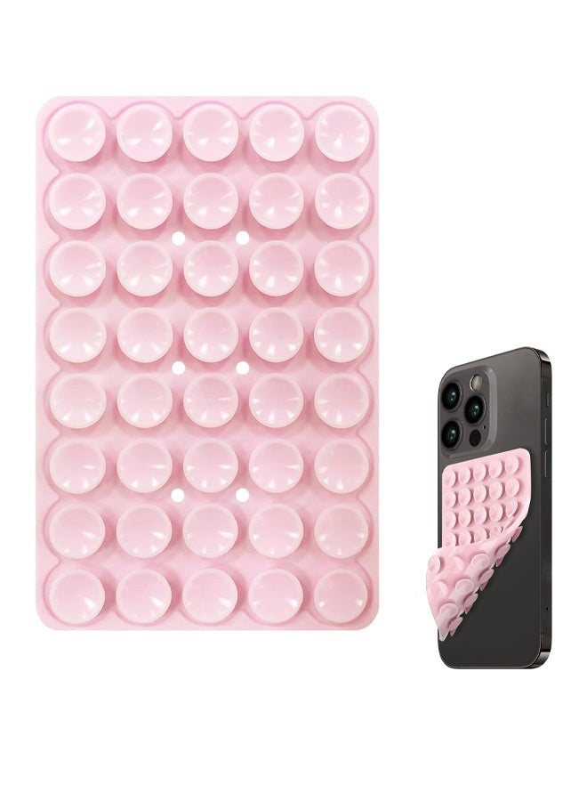 40 Grain Double Sided Silicone Suction Cup, Phone Suction Pad with Strong Adhesion, Silicone Grip for Selfies and Videos, Hands-Free Accessories for Phone Case, Light Pink - Image 1