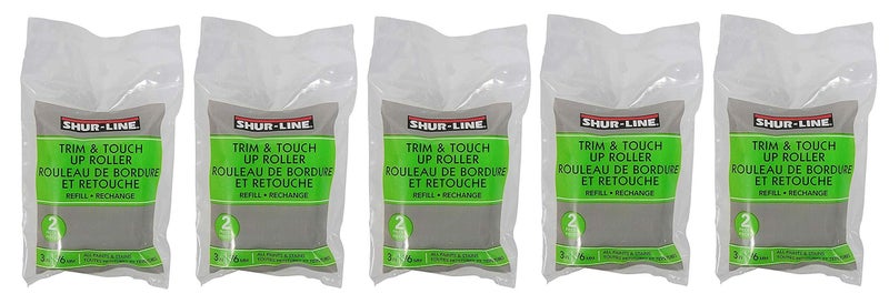 ShurLine 2007129 3Inch Trim and Touch Up Roller Refill Sold as 5 Pack 10 Rollers Total