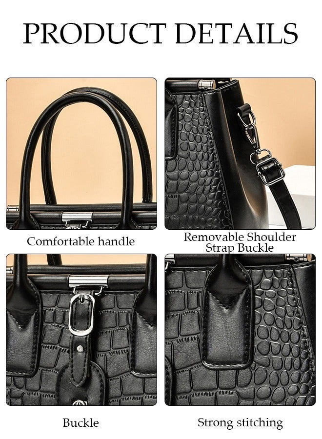 DUNISO 2PCS Women's Elegant Purses and Handbags Set Shoulder Bag Ladies Designer Satchel Messenger Tote Bag Crossbody Bag for Shopping Working - Image 3