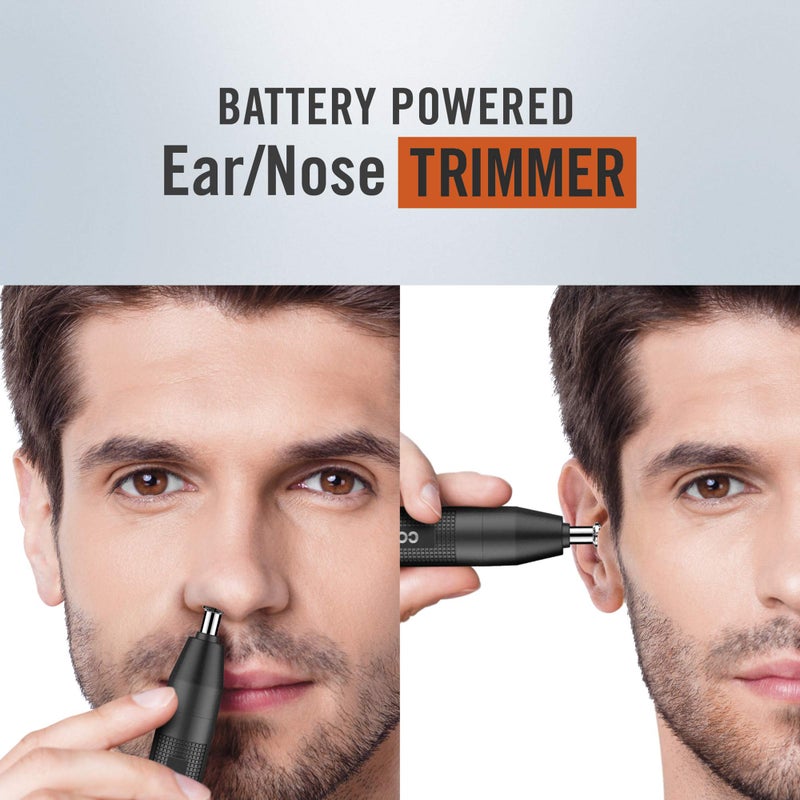 ConairMan Nose Hair Trimmer for Men, For Nose, Ear, and Eyebrows, Patent 360 Bevel Blade for No Pull, No Snag Trimming Experience, Cordless Trimmer 2 piece Set with Detail and Shaver Attachments - Image 4