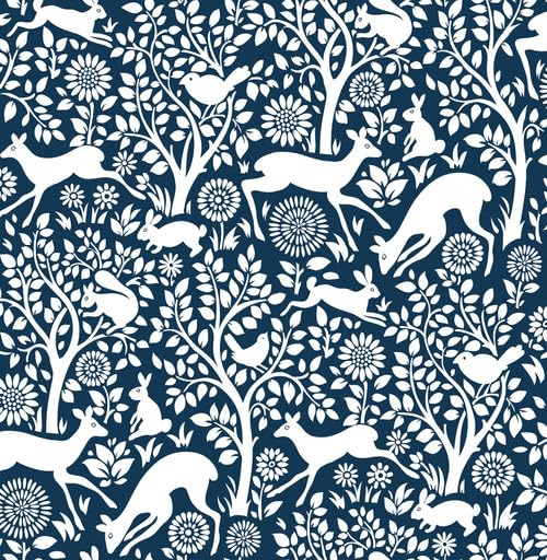 NuWallpaper NUS4287 Merriment Peel Stick Wallpaper Navy