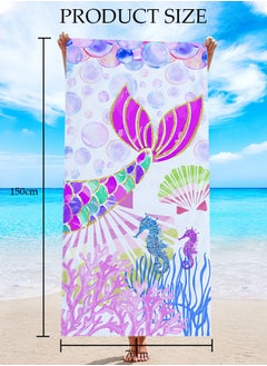 DUNISO Beach Towel Oversized Microfiber Mermaid Beach Towels for Travel Quick Dry Towel for Swimmers Sand Proof Beach Towels for Women Men Girls Cool Pool Towels Beach Accessories Super Absorbent Towel  - Image 2