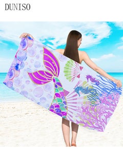 DUNISO Beach Towel Oversized Microfiber Mermaid Beach Towels for Travel Quick Dry Towel for Swimmers Sand Proof Beach Towels for Women Men Girls Cool Pool Towels Beach Accessories Super Absorbent Towel  - Image 5