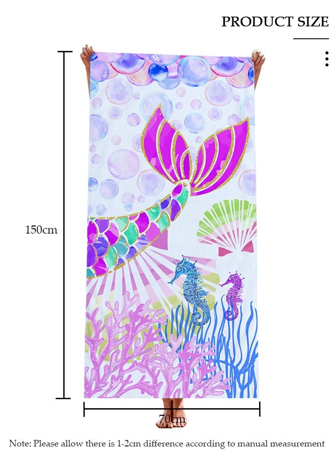 DUNISO Beach Towel Oversized Microfiber Mermaid Beach Towels for Travel Quick Dry Towel for Swimmers Sand Proof Beach Towels for Women Men Girls Cool Pool Towels Beach Accessories Super Absorbent Towel - Image 3