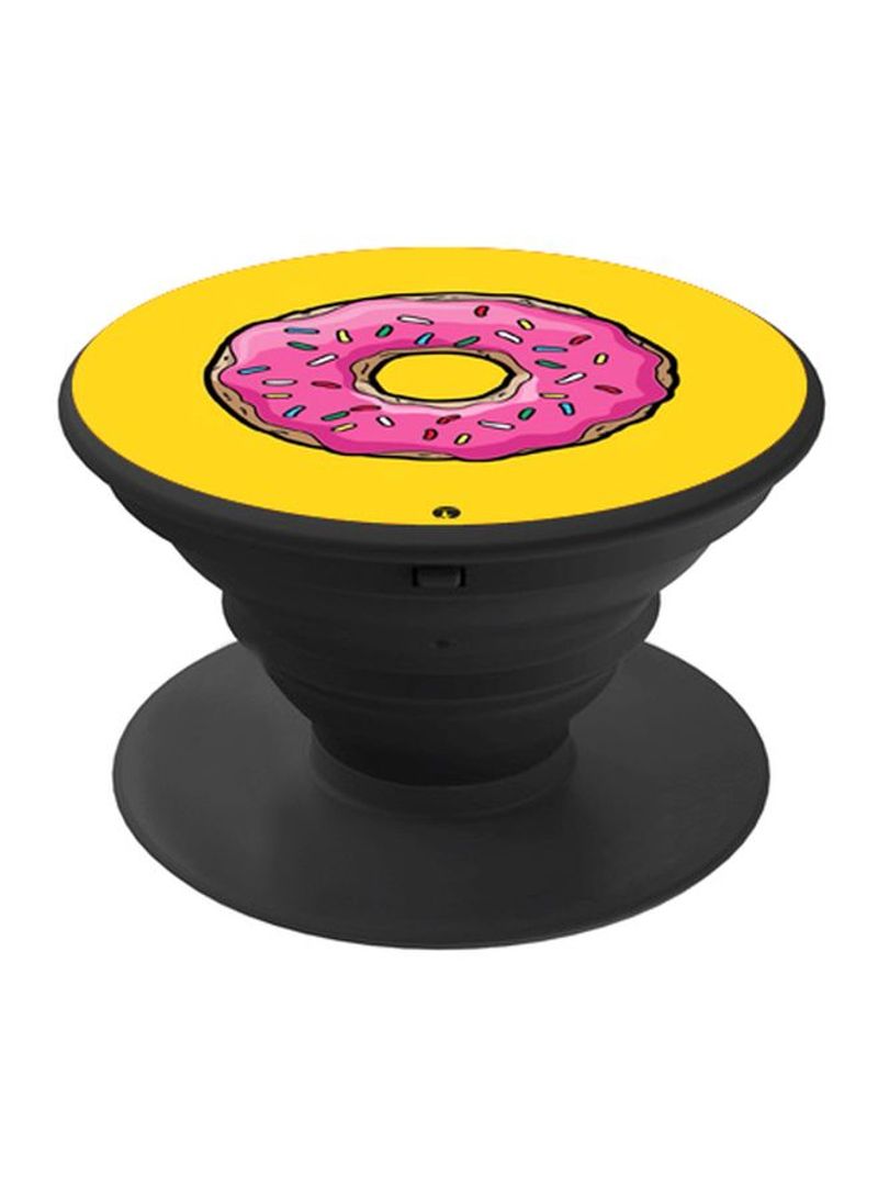 RKN Donut Printed Pop Socket  Phone Grip Yellow/Pink - Image 1