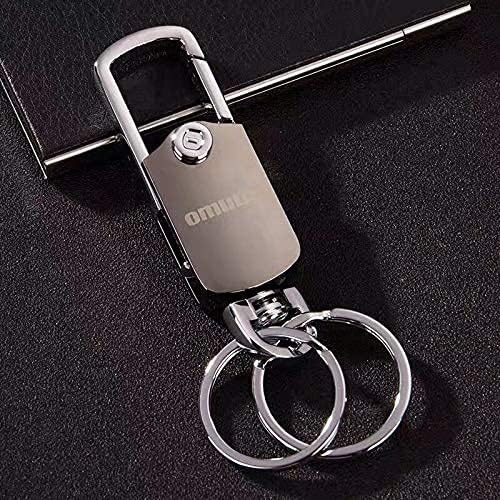 omuda Stylish Hook Locking Silver Metal Carabiner Double Ring Hook Metal Key Chain for Men & Women - Image 5