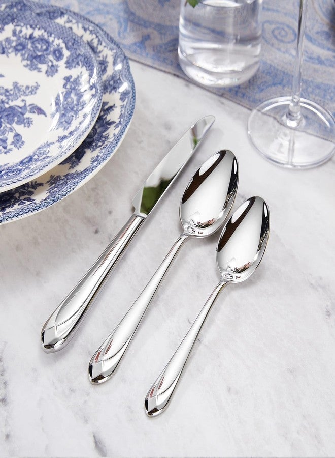KEAWELL Premium Astra 4-Piece 6.4 inch Spoon Set – Mirror-Finished 18/10 Stainless Steel with Diamond-Faceted Handles Dishwasher Safe for Modern Dining (4, Teaspoons) - Image 4