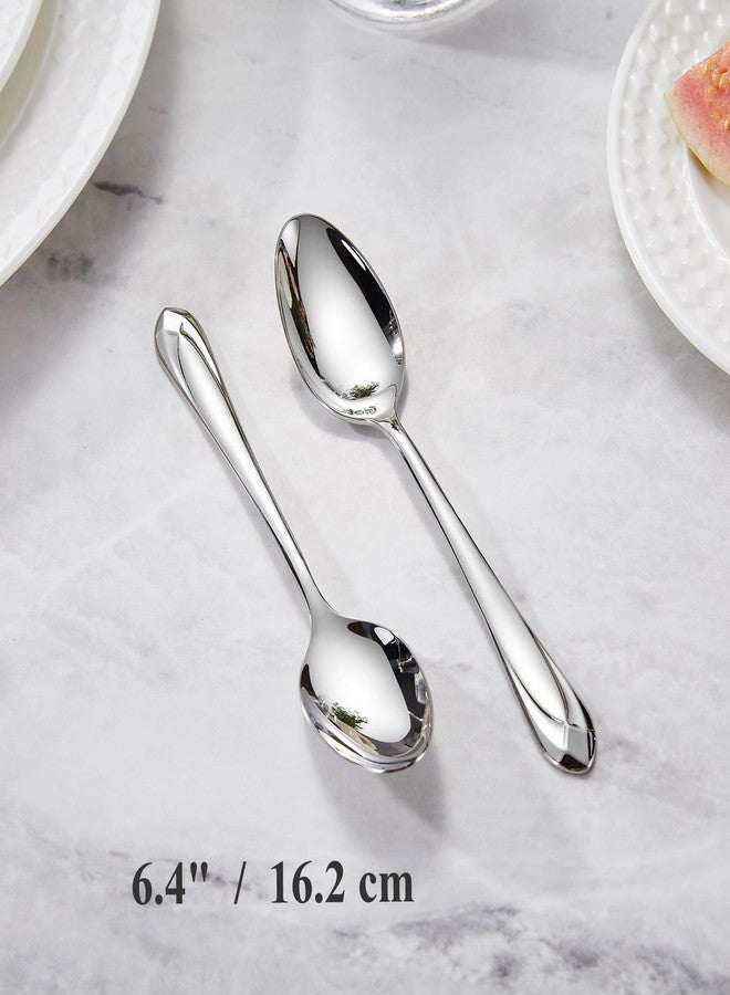 KEAWELL Premium Astra 4-Piece 6.4 inch Spoon Set – Mirror-Finished 18/10 Stainless Steel with Diamond-Faceted Handles Dishwasher Safe for Modern Dining (4, Teaspoons) - Image 2