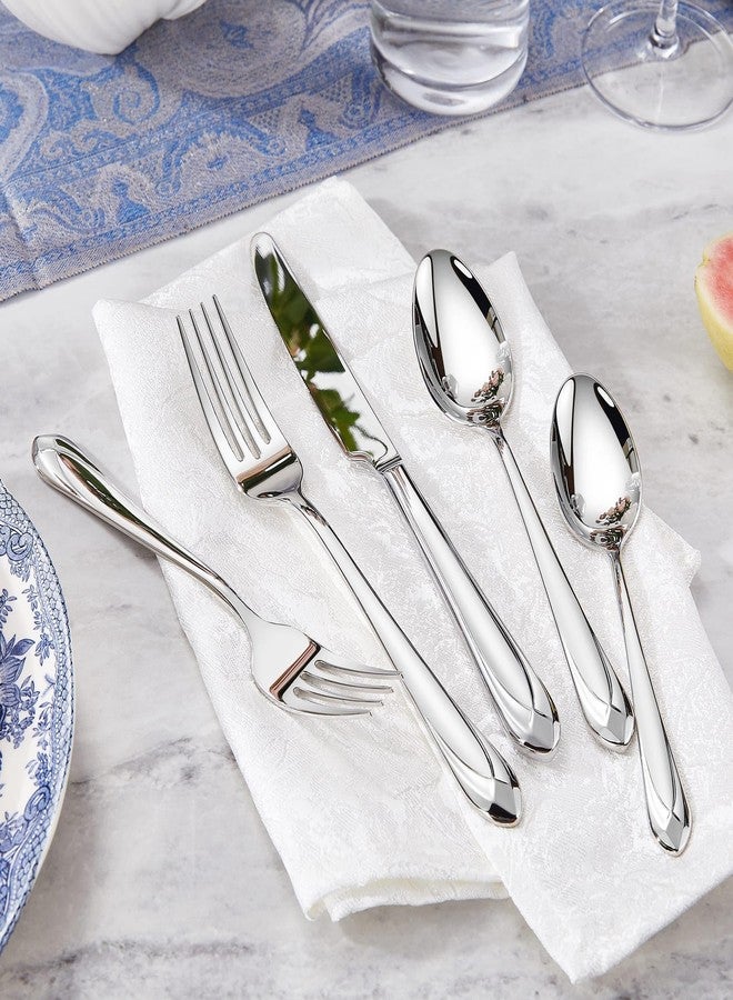 KEAWELL Premium Astra 4-Piece 6.4 inch Spoon Set – Mirror-Finished 18/10 Stainless Steel with Diamond-Faceted Handles Dishwasher Safe for Modern Dining (4, Teaspoons) - Image 5