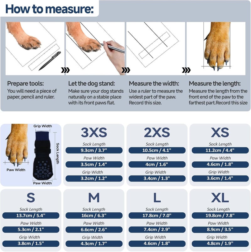 ROZKITCH Soundproofing Dog Socks with Double Sides Anti Slip Design, Paw Protector to Prevent Lick Claws, Pretect Sofa from Scratching Pomeranian, Miniature Dachshund, Maltese Blue S - Image 2