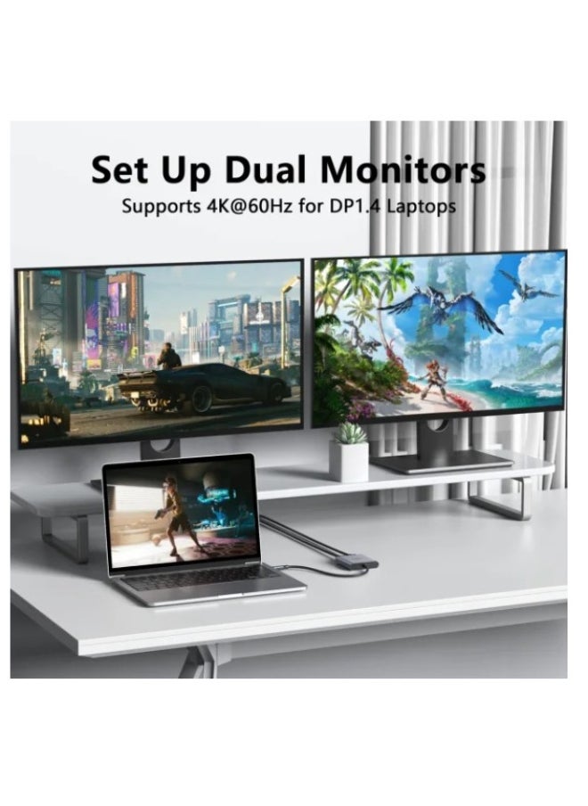 Haing USB C to Dual HDMI Adapter 4K 60hz, Type C to HDMI Converter  - Image 2