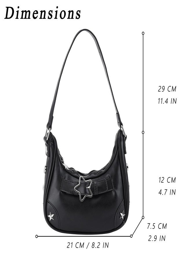 MILAKOO Leather Bag Y2K Purse for Women Goth Grunge Pouch Shoulder Bag Star Pentagram Crossbody Handbag Purse - Image 4