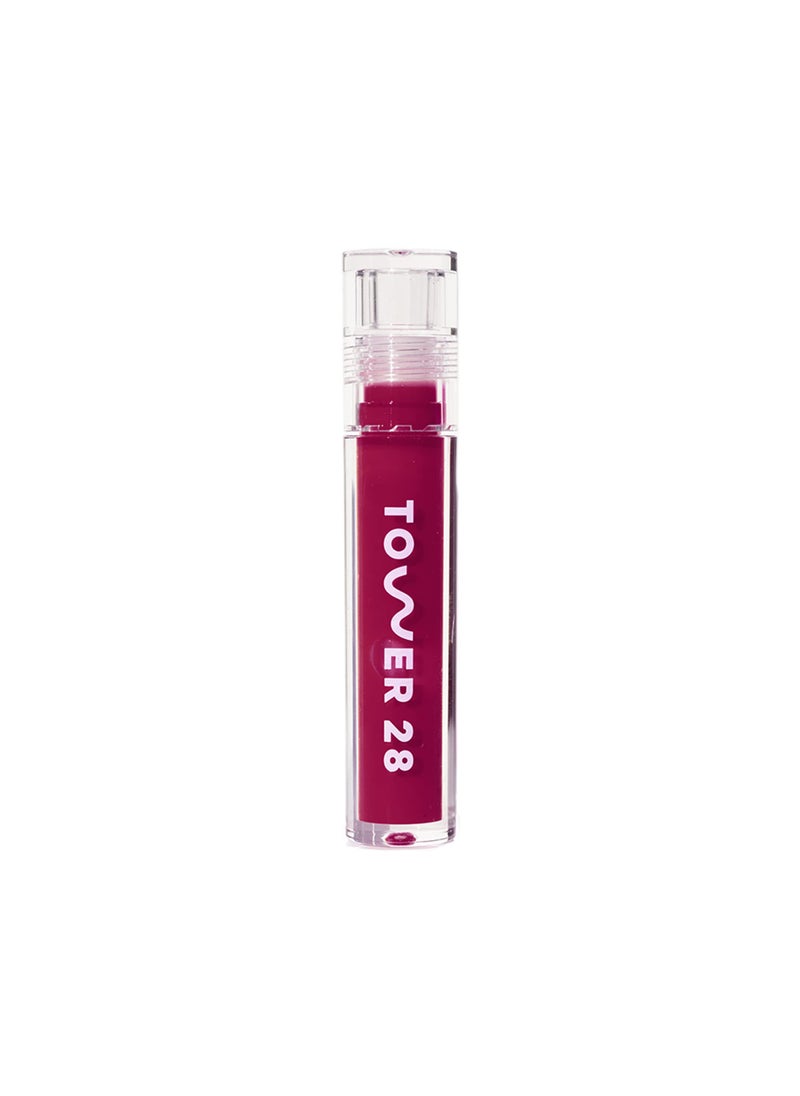 TOWER 28 Tower 28 ShineOn Lip Jelly, WILD, Non-Sticky, Hydrating Vegan Lip Gloss in Sheer-ish Raspberry, Moisturizing Apricot and Raspberry Seed Oil, Clean, Cruelty Free 