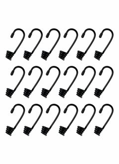 20 Pieces 3/8 Inch Plastic Coated Bungee Cord Hooks Spiral Bungee Hooks Shock Cord Hook Wire Hooks End for Elastic Rope, Boating, Camping, Auto and Outdoor Uses (No Bungee Cords)