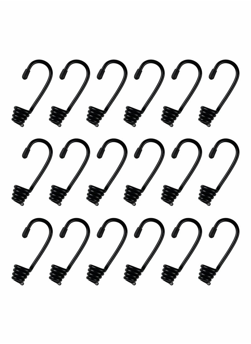 Excefore - 20 Pieces 3/8 Inch Plastic Coated Bungee Cord Hooks Spiral Bungee Hooks Shock Cord Hook Wire Hooks End for Elastic Rope, Boating, Camping, Auto and Outdoor Uses (No Bungee Cords) - Image 1