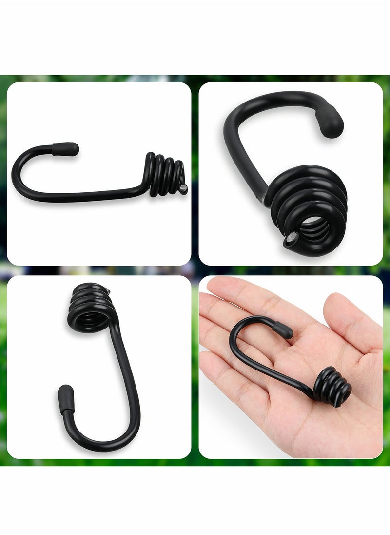 Excefore - 20 Pieces 3/8 Inch Plastic Coated Bungee Cord Hooks Spiral Bungee Hooks Shock Cord Hook Wire Hooks End for Elastic Rope, Boating, Camping, Auto and Outdoor Uses (No Bungee Cords) - Image 1