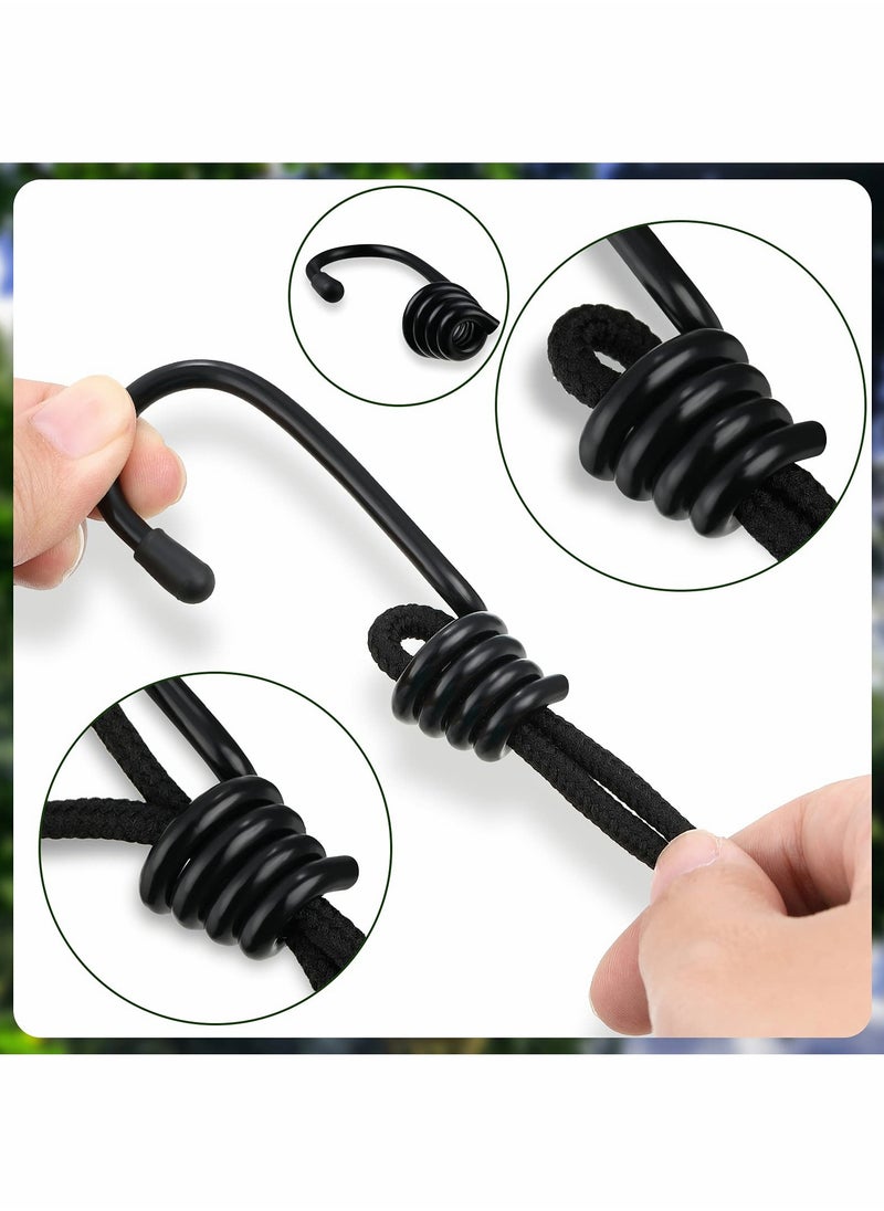 Excefore - 20 Pieces 3/8 Inch Plastic Coated Bungee Cord Hooks Spiral Bungee Hooks Shock Cord Hook Wire Hooks End for Elastic Rope, Boating, Camping, Auto and Outdoor Uses (No Bungee Cords) - Image 1