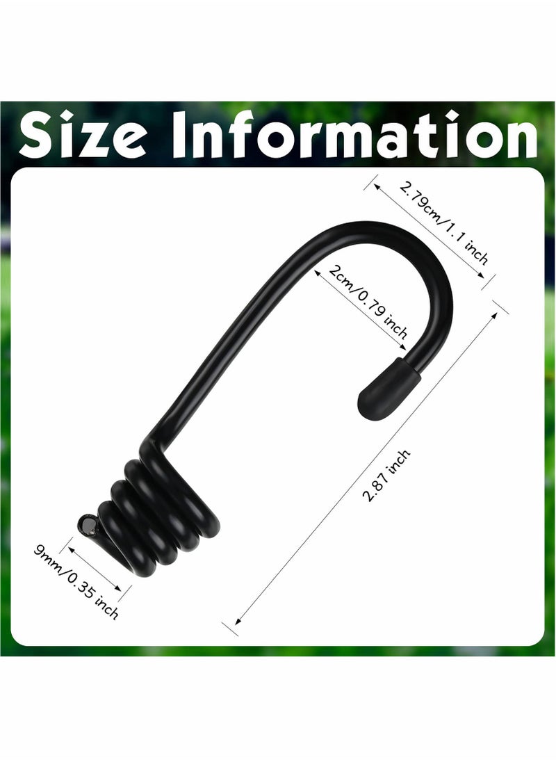 Excefore - 20 Pieces 3/8 Inch Plastic Coated Bungee Cord Hooks Spiral Bungee Hooks Shock Cord Hook Wire Hooks End for Elastic Rope, Boating, Camping, Auto and Outdoor Uses (No Bungee Cords) - Image 1