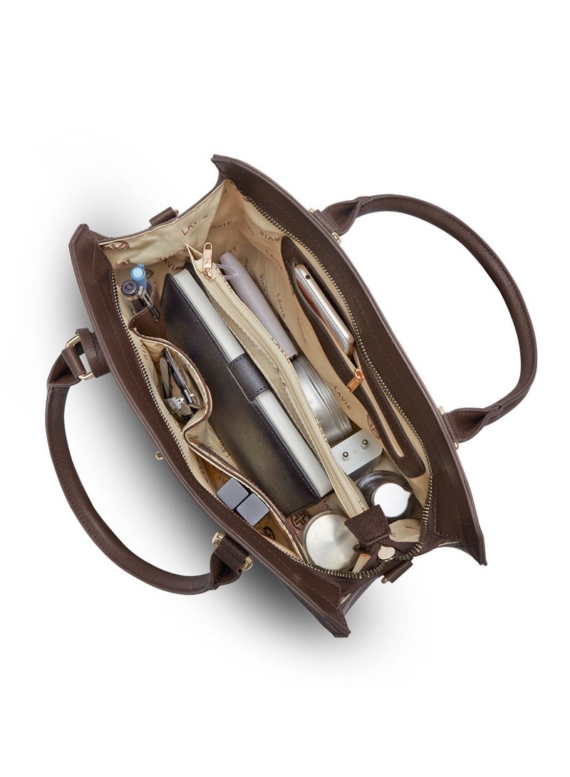 Lavie Signature Manhattan Woman's Mid Size Satchel(CHOCO) - Image 4