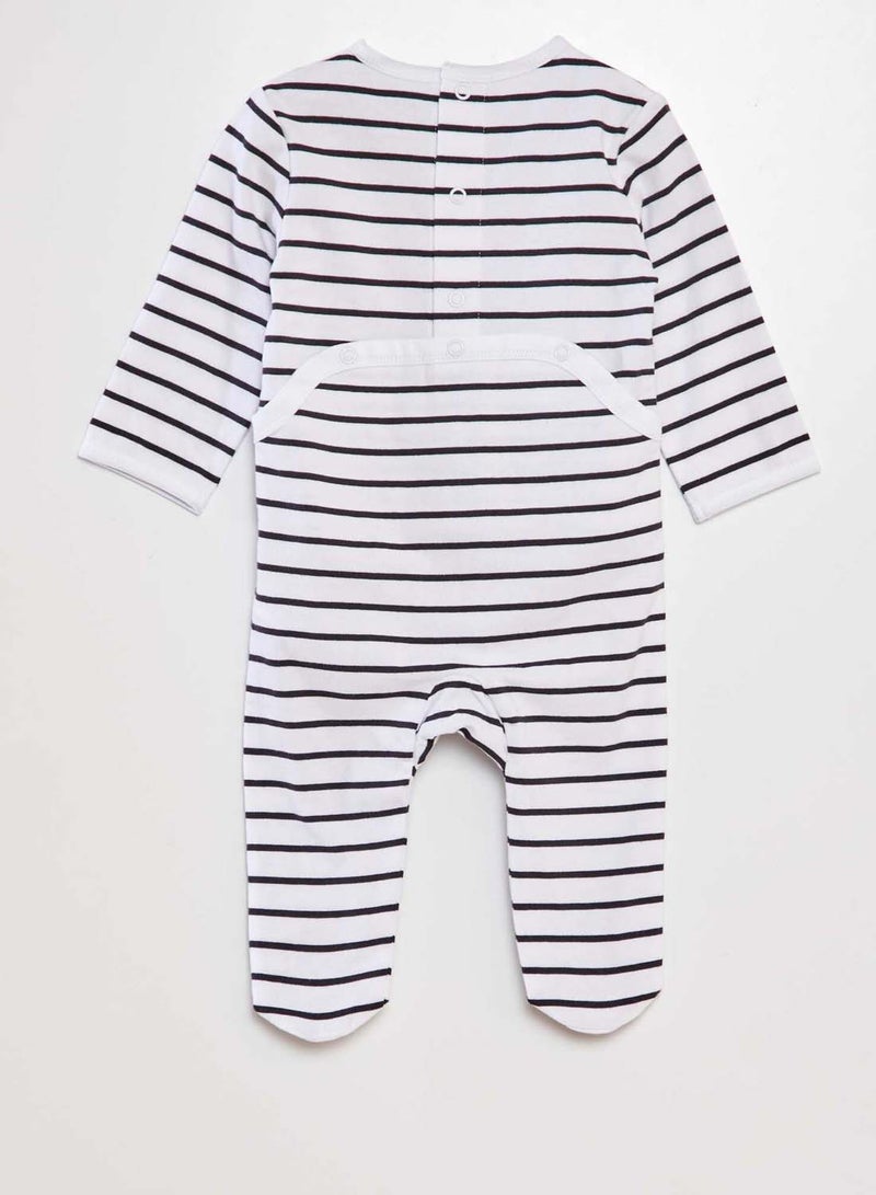Kiabi Baby Unisex Cotton printed sleepsuit (LS) - Image 3