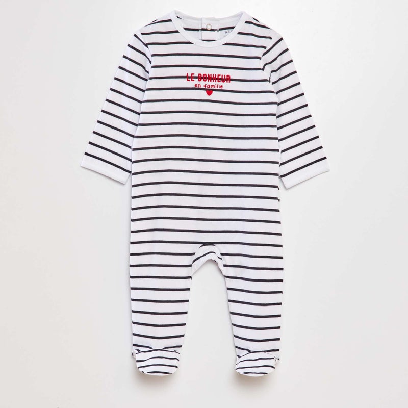 Kiabi Baby Unisex Cotton printed sleepsuit (LS) - Image 1