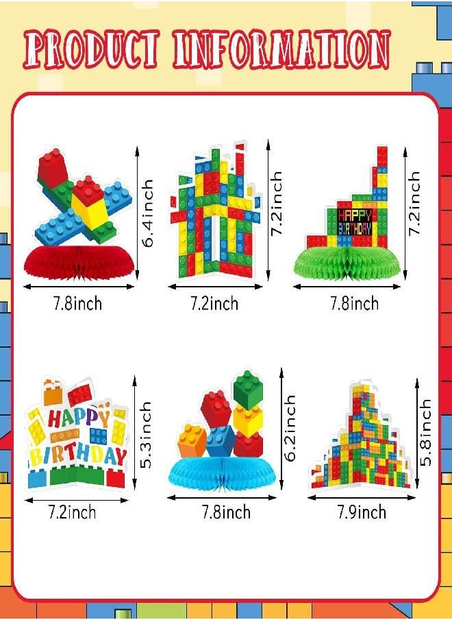 Leinuosen 10 Pcs Building Block Birthday Party Supplies Building Block Table Centerpieces Building Block Party Decorations Building Block Honeycomb Centerpiece Building Block Table Decoration for Birthday Party  - Image 2