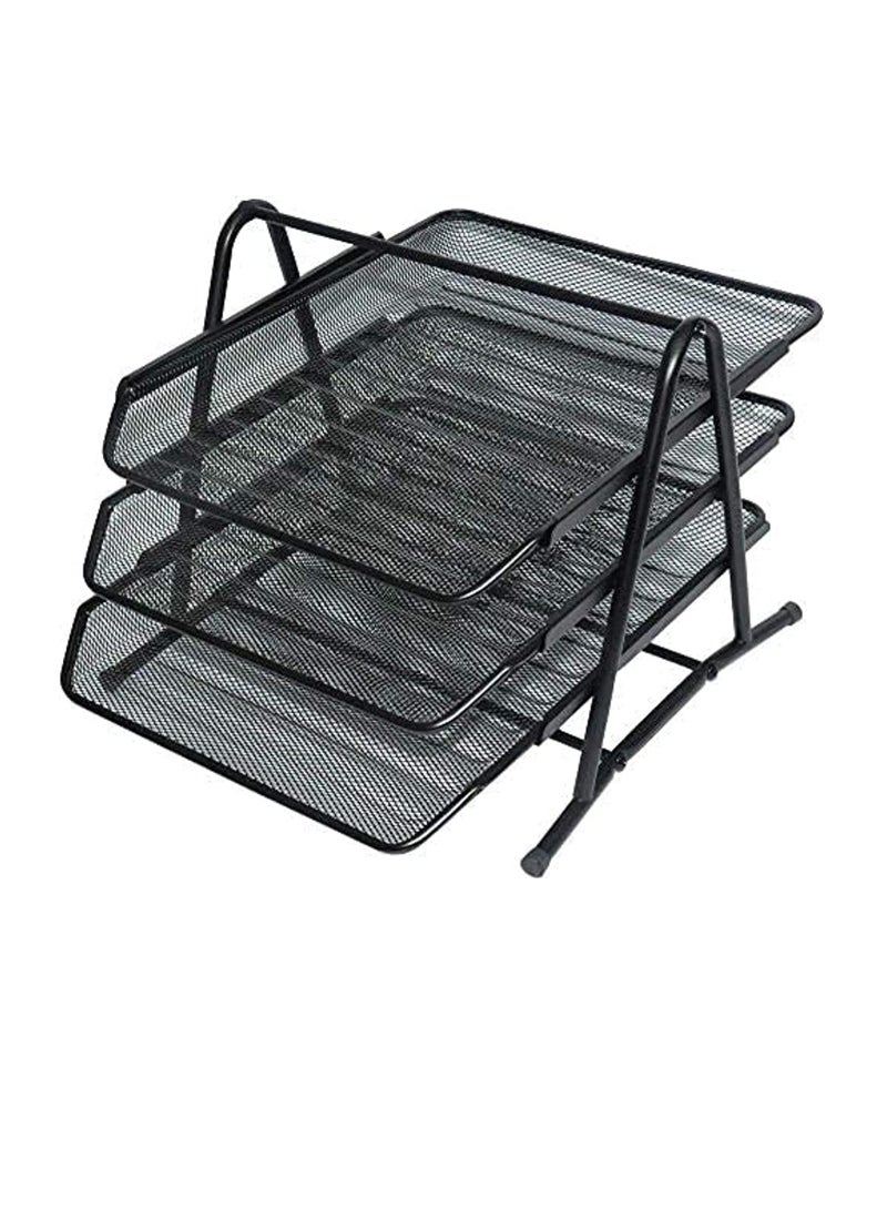 ECVV Desk Deposit Tray 3 Layer A4 Metal tray Office Desk Organiser Paper office Mesh Document Basket File Paper Tray Letter Organiser Holder Desktop Accessories - Image 3