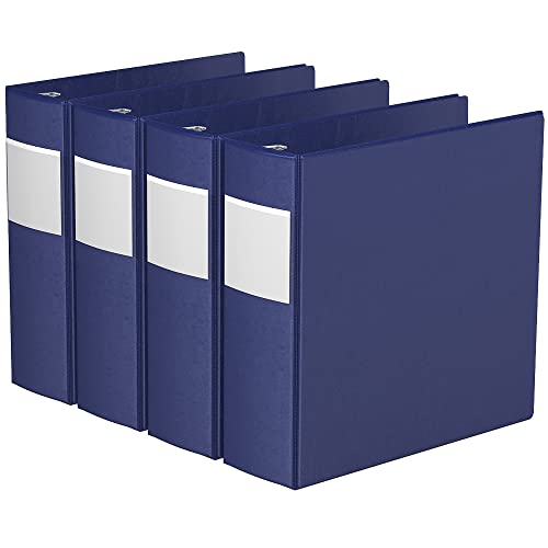 Davis Group Heavy-Duty 3-Inch Binder Notebook, Large 3-Ring Binder for School, Office, or Home, Pack of 4, Blue - Image 1