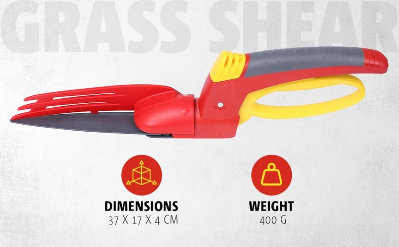 WOLF Garten Wolf-Garten 73AJA003650 Comfort® Handheld Grass Shear with One-Hand Safety Lock, 180 ° Rotating Scissor Blades, Ideal for Edging & Trimming Lawns Along Walls & Fences - RILL - Image 3