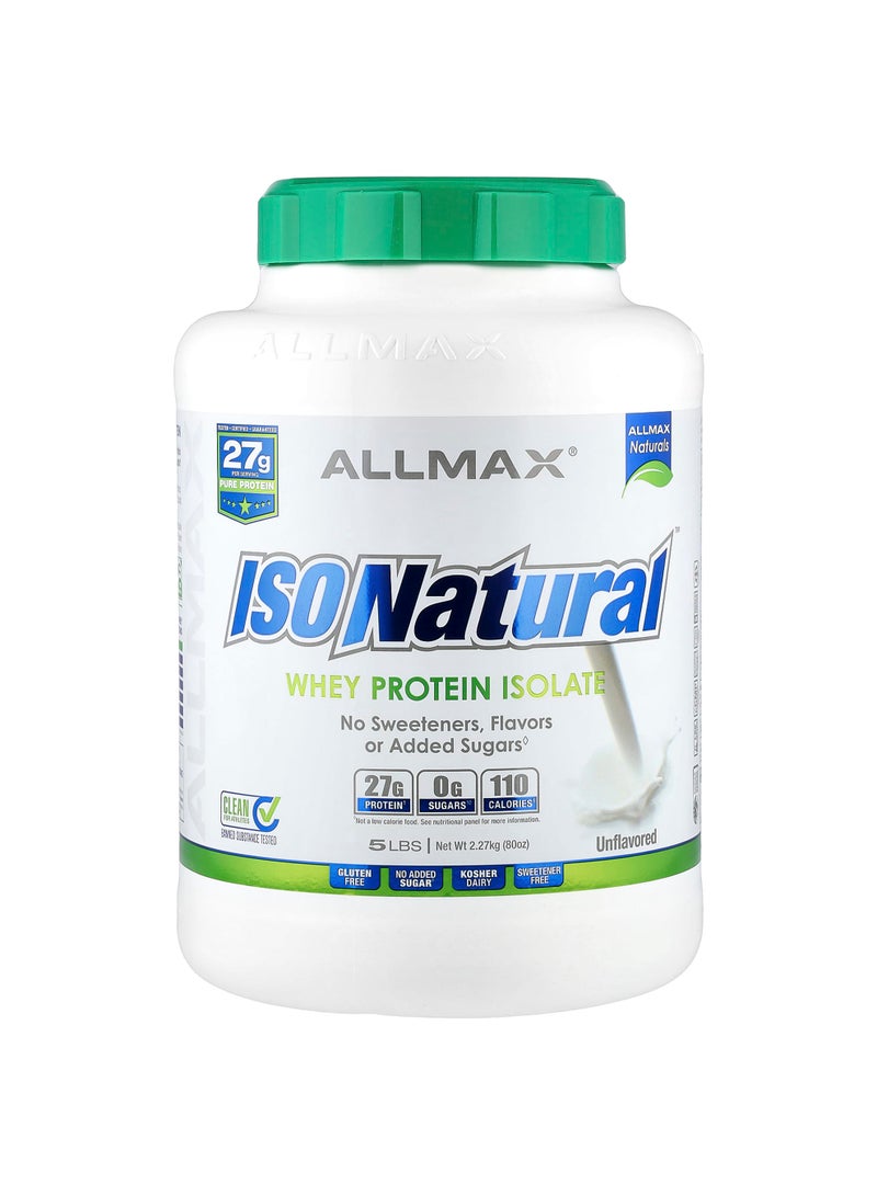 ISONatural, Whey Protein Isolate, Unflavored, 5 lbs (2.27 kg)
