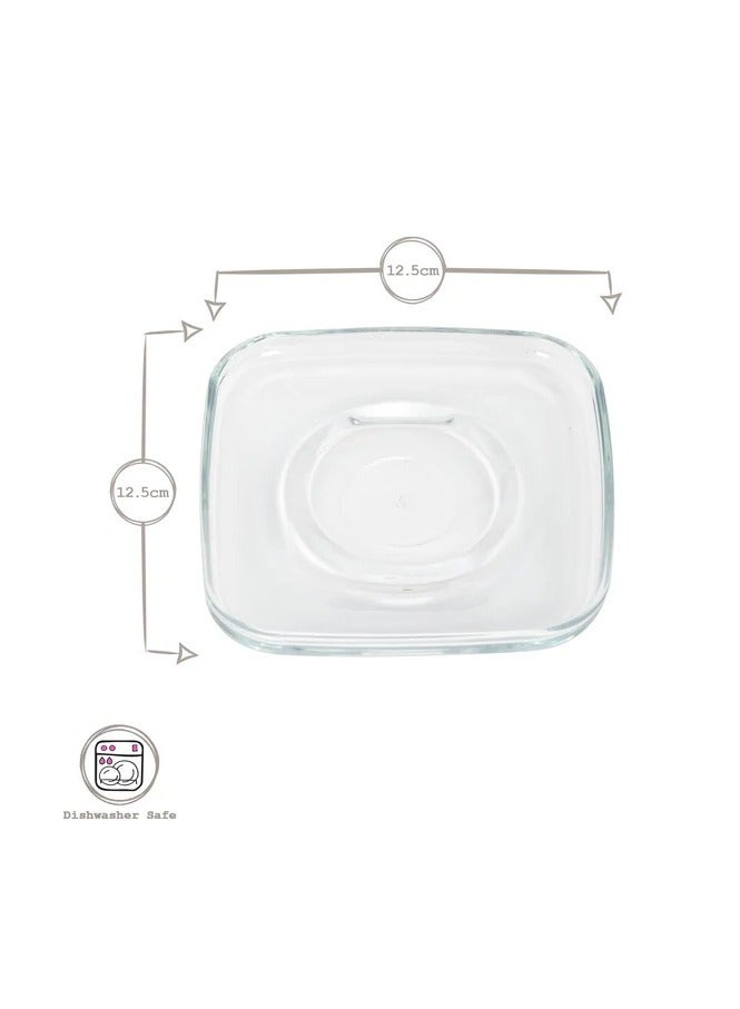 LAV 6 Pieces Cozy Glass Tea Plate, 124 Mm - Clear - Image 2