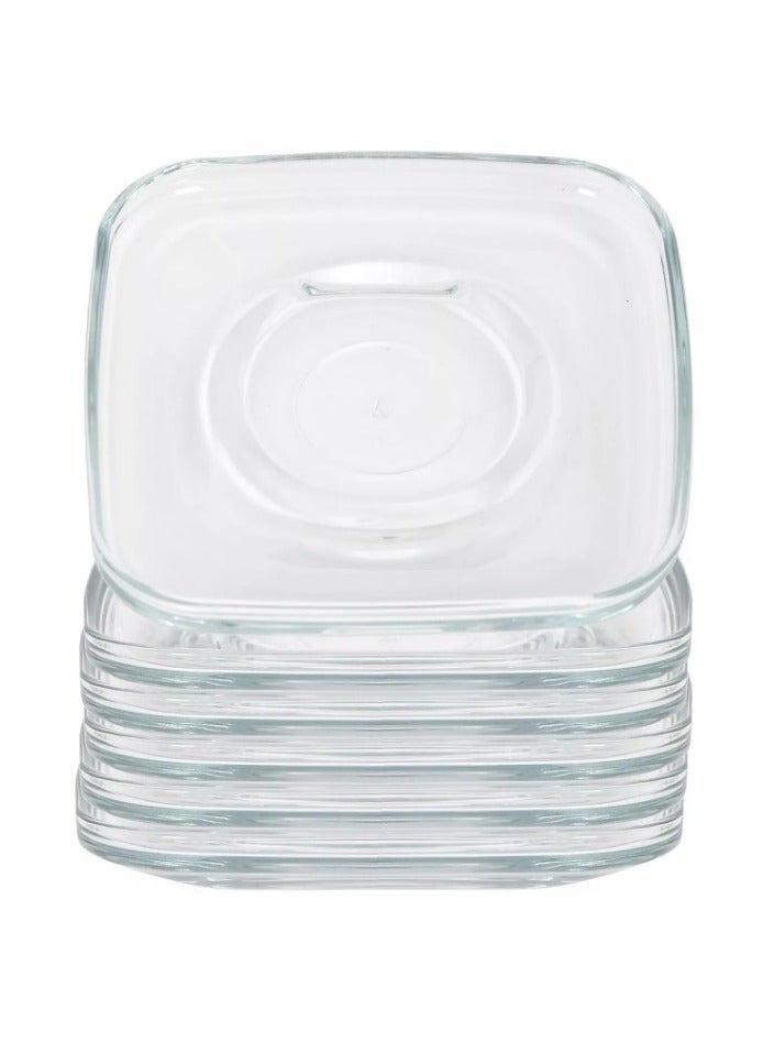 LAV 6 Pieces Cozy Glass Tea Plate, 124 Mm - Clear - Image 4