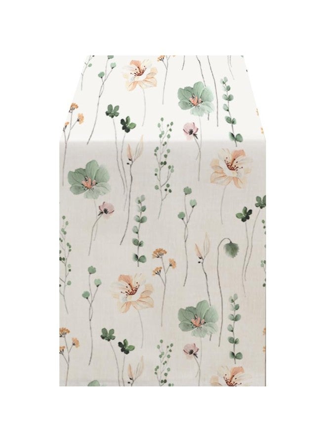 OYIMUA Wildflowers Floral Spring Table Runner, Rustic Seasonal Summer Kitchen Dining Table Flowers Spring Decorations for Home Party 13x72 Inches - Image 1