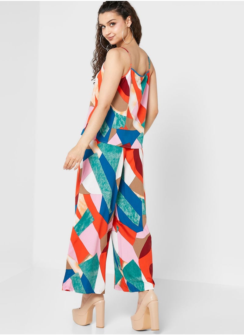 Ginger - Abstract Print Top & Pants Set - Image 1