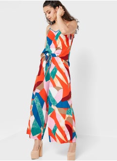Abstract Print Top & Pants Set