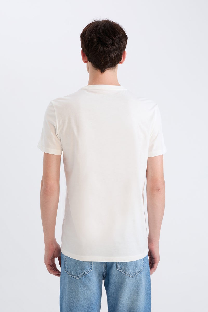 DeFacto Man Slim Fit Crew Neck Printed Short Sleeve T-Shirt - Image 5