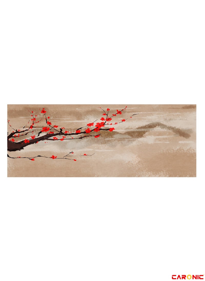 CARONIC - Large Gaming Mouse Pad with Superior Micro Weave Cloth Extended Desk Mousepad with Stitched Edges Non-Slip Base Water Resist Keyboard Pad For Gamer And Office Home Cherry Blossom Tree - Image 1