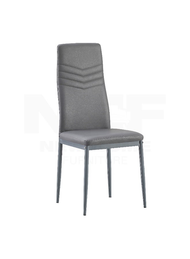 New Home Furniture NHF-66 Modern 5-Piece Dining Set, Faux Marble Dining Table with 4 Leatherette Chairs, High-Back Design, Compact Space-Saving - Image 3