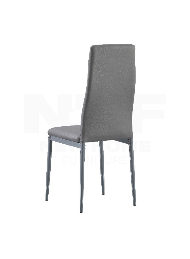 New Home Furniture NHF-66 Modern 5-Piece Dining Set, Faux Marble Dining Table with 4 Leatherette Chairs, High-Back Design, Compact Space-Saving - Image 4