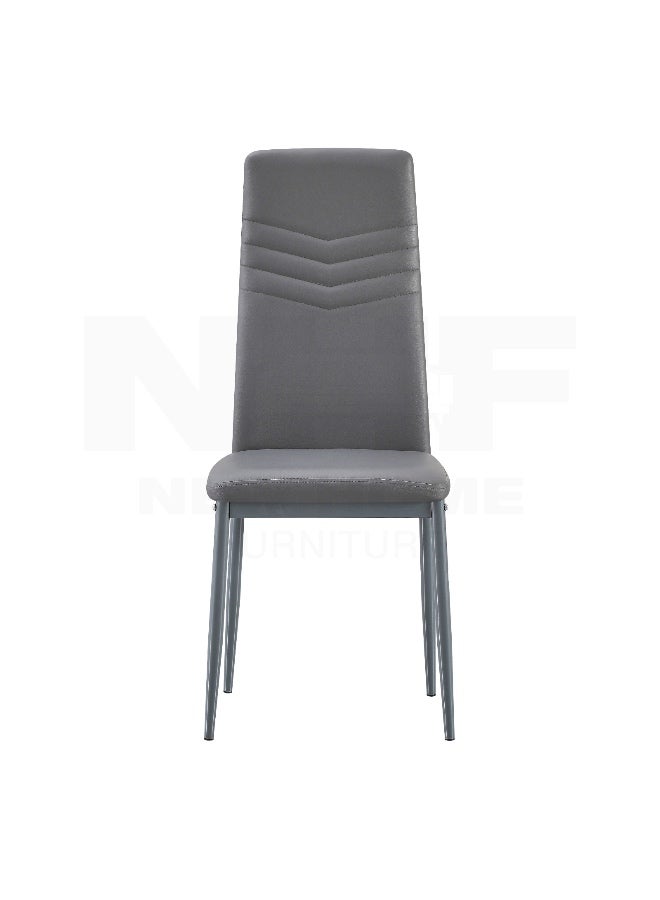 New Home Furniture NHF-66 Modern 5-Piece Dining Set, Faux Marble Dining Table with 4 Leatherette Chairs, High-Back Design, Compact Space-Saving - Image 2