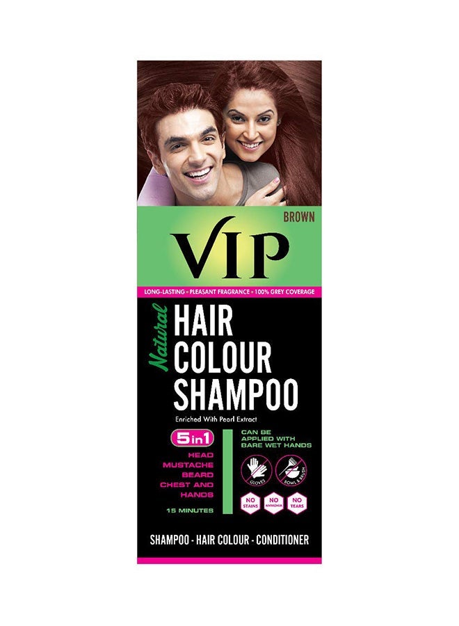 VIP 5-In-1 Shampoo Hair Colour Brown 180ml - Image 1